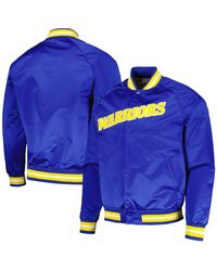 Mitchell & Ness - Golden State Warriors Hardwood Classics Throwback Wordmark Raglan Full-snap Jacket - Lyst