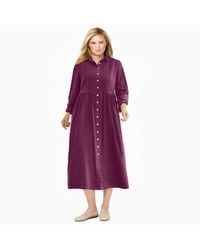 Woman Within - Plus Size Button Front Corduroy Dress - Lyst