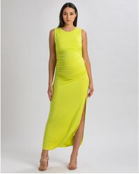 PIETRO BRUNELLI MATERNITY - Maternity Sleeveless Side-ruched Blossom Maxi Split Dress - Lyst
