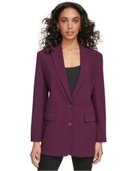 Calvin Klein Long Two-button Blazer in Black | Lyst