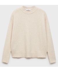 Mango - Round-neck Knitted Sweater - Lyst