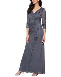 Alex Evenings - Glitter Portrait Collar Gown - Lyst