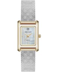 Anne Klein - Genuine Diamond Dial Mesh Bracelet Watch - Lyst