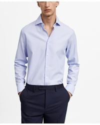 Mango - Slim-fit Twill Pinstripe Dress Shirt - Lyst