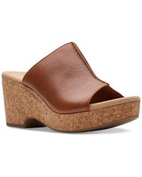 Clarks - Giselle Orchid Slip On Platform Wedge Sandals - Lyst