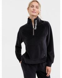 Reebok - New Heritage Velour Half Zip Collared Top - Lyst