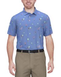 PGA TOUR - Flamingo Print Short Sleeve Golf Polo Shirt - Lyst