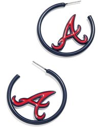 BaubleBar - Atlanta Braves Enamel Hoop Earrings - Lyst