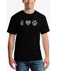 LA Pop Art - Peace Love Dogs Word Art Short Sleeve T-shirt - Lyst
