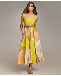 Donna Karan - Square-neck Buckled Sleeveless Dress - Lyst