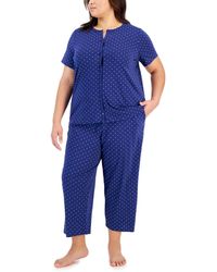 Charter Club - Plus Size 2-pc. Cotton Printed Cropped Pajamas Set - Lyst