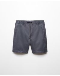 Mango - 100% Cotton Drawstring Bermuda Shorts - Lyst