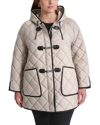 DKNY - Plus Size Hooded toggle-front Quilted Coat - Lyst