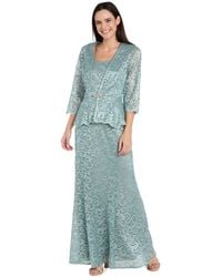R & M Richards - Petite 2-pc. Metallic-lace Gown & Jacket Set - Lyst