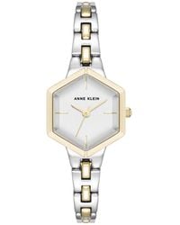 Anne Klein - Quartz Petite Hexagonal Two-tone Alloy Metal Bracelet Watch - Lyst
