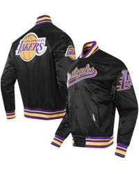 Pro Standard - Los Angeles Lakers Script Tail Full-snap Satin Varsity Jacket - Lyst