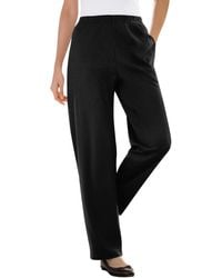 Woman Within - Within Tall 7-day Knit Ribbed Straight Leg Pant - Lyst