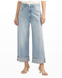 Silver Jeans Co. - baggy Mid Rise Wide Leg Cropped Jeans - Lyst