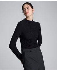Kenneth Cole - Front Ruched Long Sleeve Top - Lyst