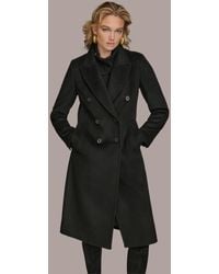 Donna Karan - Double-breasted Reefer Coat - Lyst