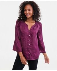 Style & Co. - Style Co Satin Bell Sleeve Pintuck Blouse Macys Exclusive - Lyst
