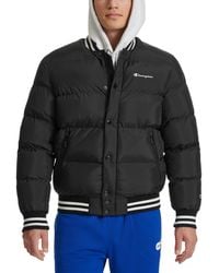 Champion - Quilted Full-zip Varsity Puffer Jacket - Lyst