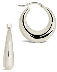 Sterling Forever - Graduated Tube Hoop Earrings - Lyst