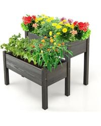 SUGIFT - 2 Tier Wooden Raised Garden Bed - Lyst
