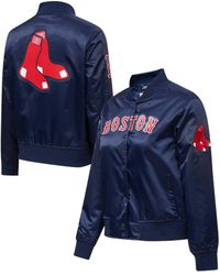 Pro Standard - Boston Red Sox Satin Full-snap Varsity Jacket - Lyst