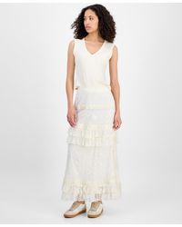 And Now This - Lace Tiered Maxi Skirt - Lyst