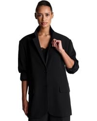 Kenneth Cole - Luxe Stretch Twill Two-button Boyfriend Blazer - Lyst