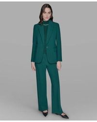 Karl Lagerfeld - Straight Leg Pants Bead Embellished Sleeveless Mock Neck Top One Button Blazer - Lyst