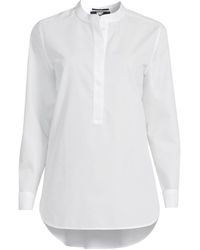 Lands' End - No Iron Banded Collar Popover Shirt - Lyst