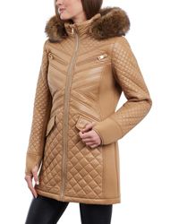 Michael Kors - Faux-fur-trim Hooded Quilted Coat - Lyst