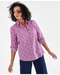 Style & Co. - Printed Cotton Button-up Shirt - Lyst