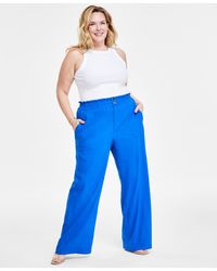 INC International Concepts - Plus Size Linen-blend Wide-leg Pants - Lyst