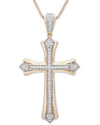 Macy's - Diamond Cross 22" Pendant Necklace (1/2 Ct. T.w. - Lyst