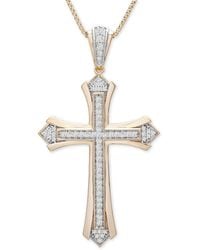 Macy's - Diamond Cross 22" Pendant Necklace (1/2 Ct. T.w. - Lyst