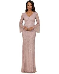 Lara - Long Sleeve Beaded Gown - Lyst