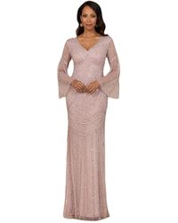 Lara - Long Sleeve Beaded Gown - Lyst