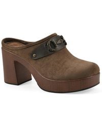 White Mountain - Barleys Platform Heel Mule Clogs - Lyst