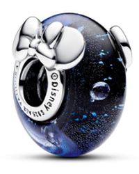 PANDORA - Disney Sterling Silver Mickey Mouse Minnie Mouse Murano Glass Charm - Lyst