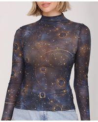 Avec Les Filles - Mock Neck Long Sleeve Top - Lyst