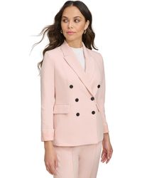 DKNY - Petite Double Breasted Blazer - Lyst