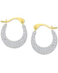 Macy's - Crystal Pave Small Hoop Earrings - Lyst