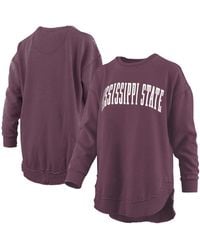 Pressbox - Mississippi State Bulldogs Melange Poncho Vintage Fleece Long Sleeve Pullover Sweatshirt - Lyst