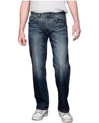 Level 7 - Relaxed Bootcut Basic 5-pocket Distressed Denim Jeans - Lyst