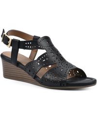 White Mountain - Brush Up Perforated Wedge Sandals - Lyst