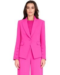 Tahari - Peak Lapel One-button Jacket - Lyst