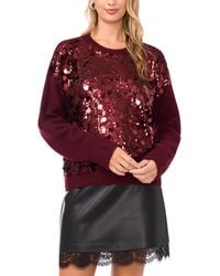 Vince Camuto - Multi Paillette Crewneck Sweater - Lyst
